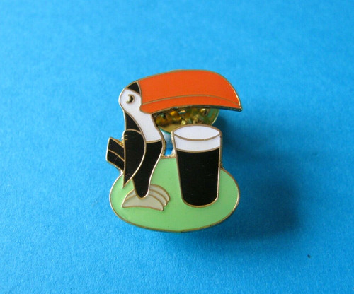 Guinness toucan with pint pin - guinness,
